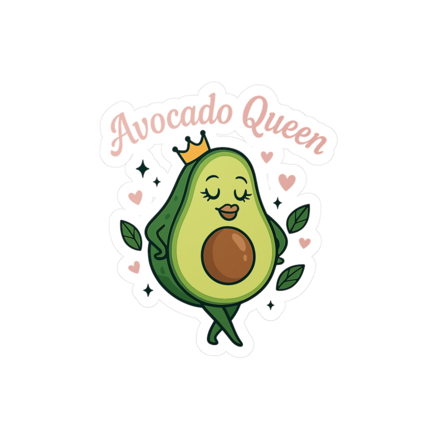 Avocado Queen - Avocado Sticker for Laptops & Water Bottles - Funny Gift for Women, Teens & Avocado Lovers