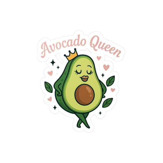 Avocado Queen - Avocado Sticker for Laptops & Water Bottles - Funny Gift for Women, Teens & Avocado Lovers
