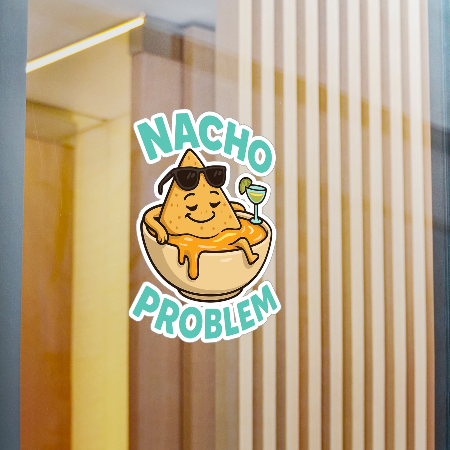 Nachos Sticker Decals – "Nacho Problem" Cheese Pun Snack Design – Waterproof Vinyl for Laptop, Water Bottle