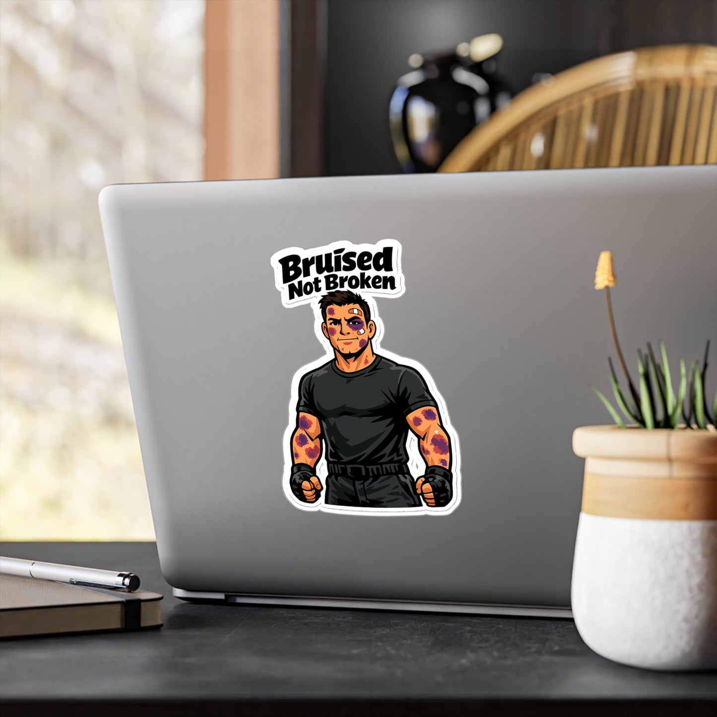 Krav Maga Sticker Bruised Not Broken Martial Arts Self Defense Fitness Vinyl Waterproof Decals for Laptop Water Bottle
