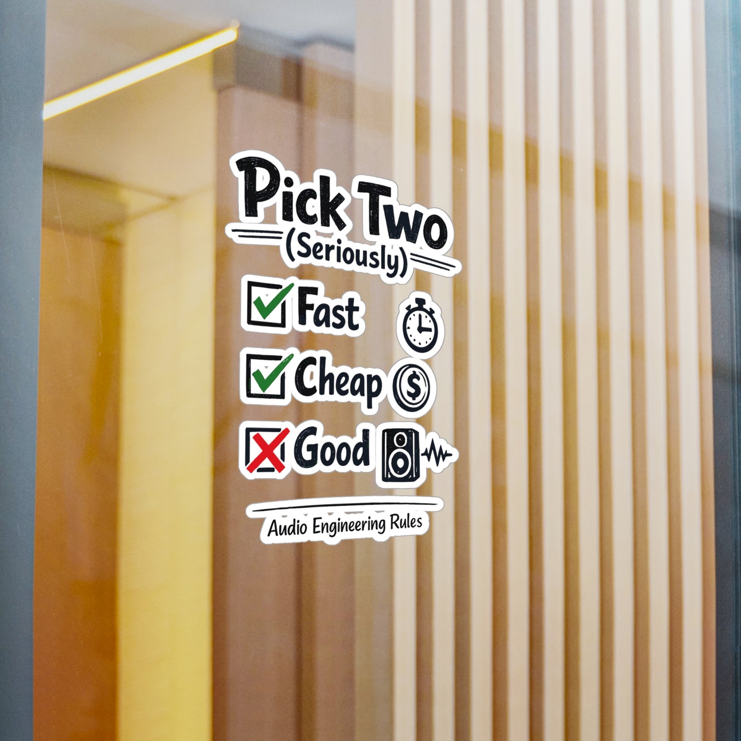 Audio Engineer Sticker Pick Two (Seriously) Funny Sound Engineer Decals Vinyl Waterproof for Laptop Water Bottle Audio Technician Monitor