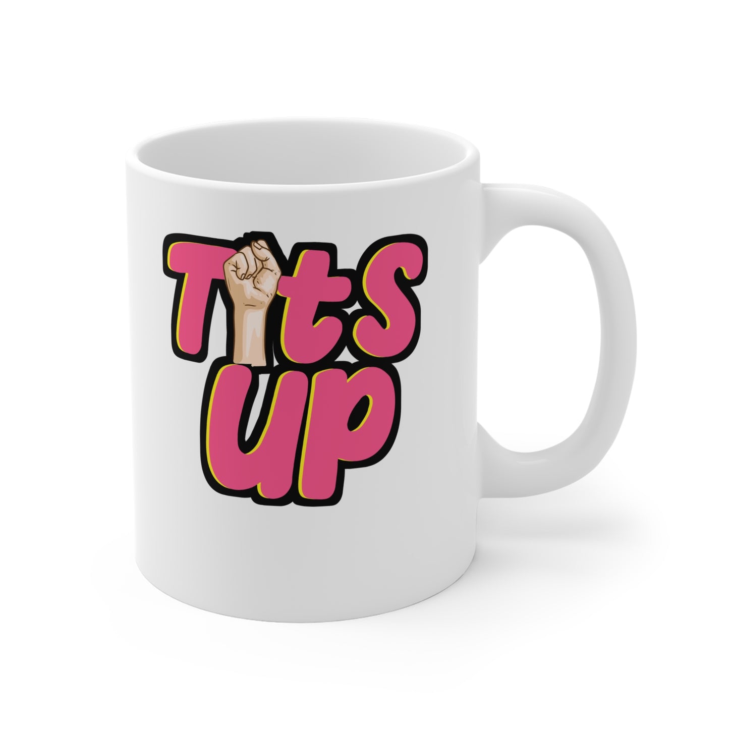 Tits Up Feminism - Patriarchy Mug for Coffee 11oz. Patriarchy Cup, White ceramic, Feminist Mug, Feminism Tea Cup - Patriarchy Gift