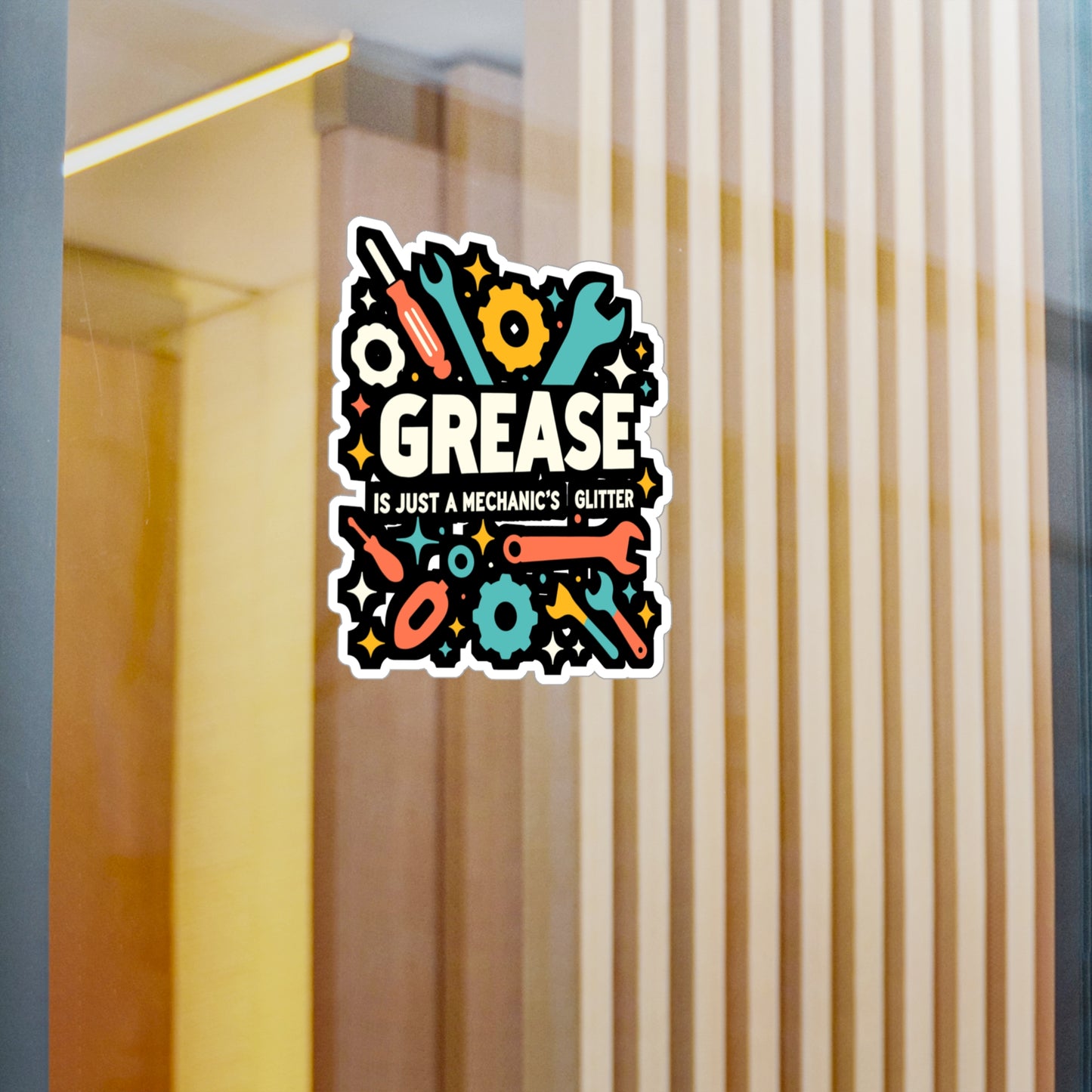 Grease is just a mechanic's glitter - Auto-mechanic Sticker for Laptop Sticker. Water Bottle Sticker, Vinyl Mechanic Decal - Auto-mechanic Gift