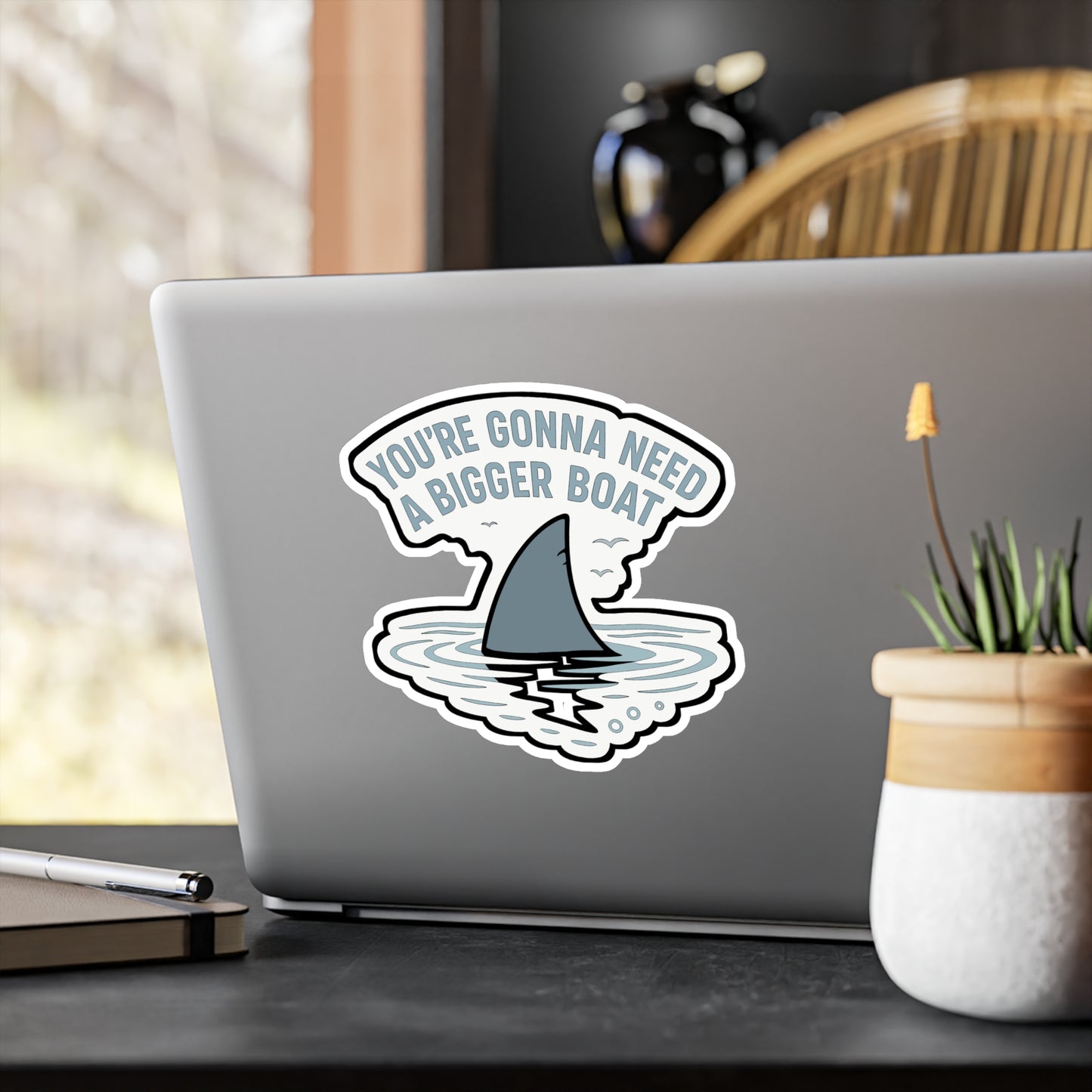 Shark Sticker – You're Gonna Need A Bigger Boat Decals, Ocean Fin Danger Design, Waterproof Vinyl for Laptop, Water Bottle