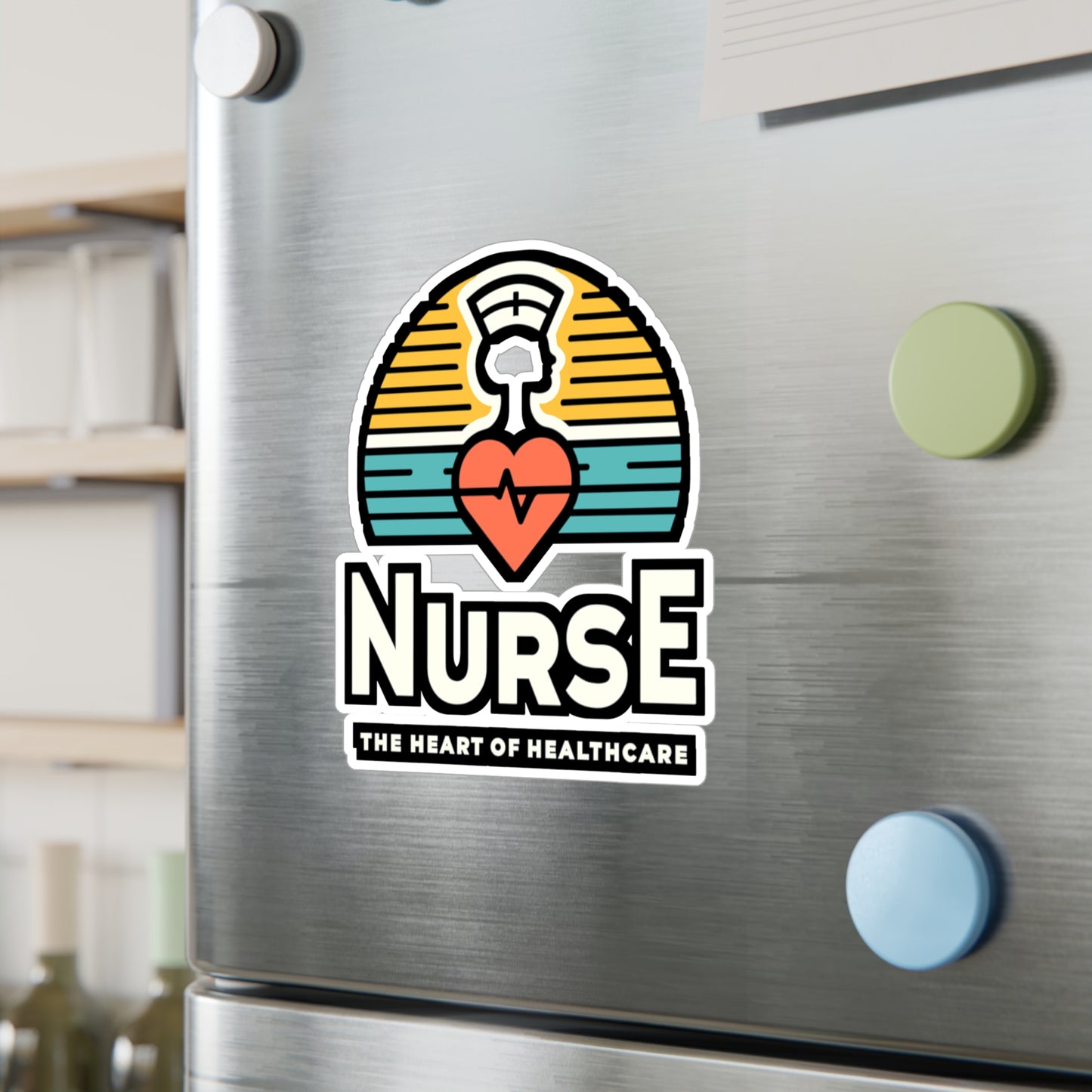 Nurse The heart of healthcare - Nurse Sticker for Laptop Sticker. Water Bottle Sticker, Vinyl Nursing-student Decal - Nurse Gift