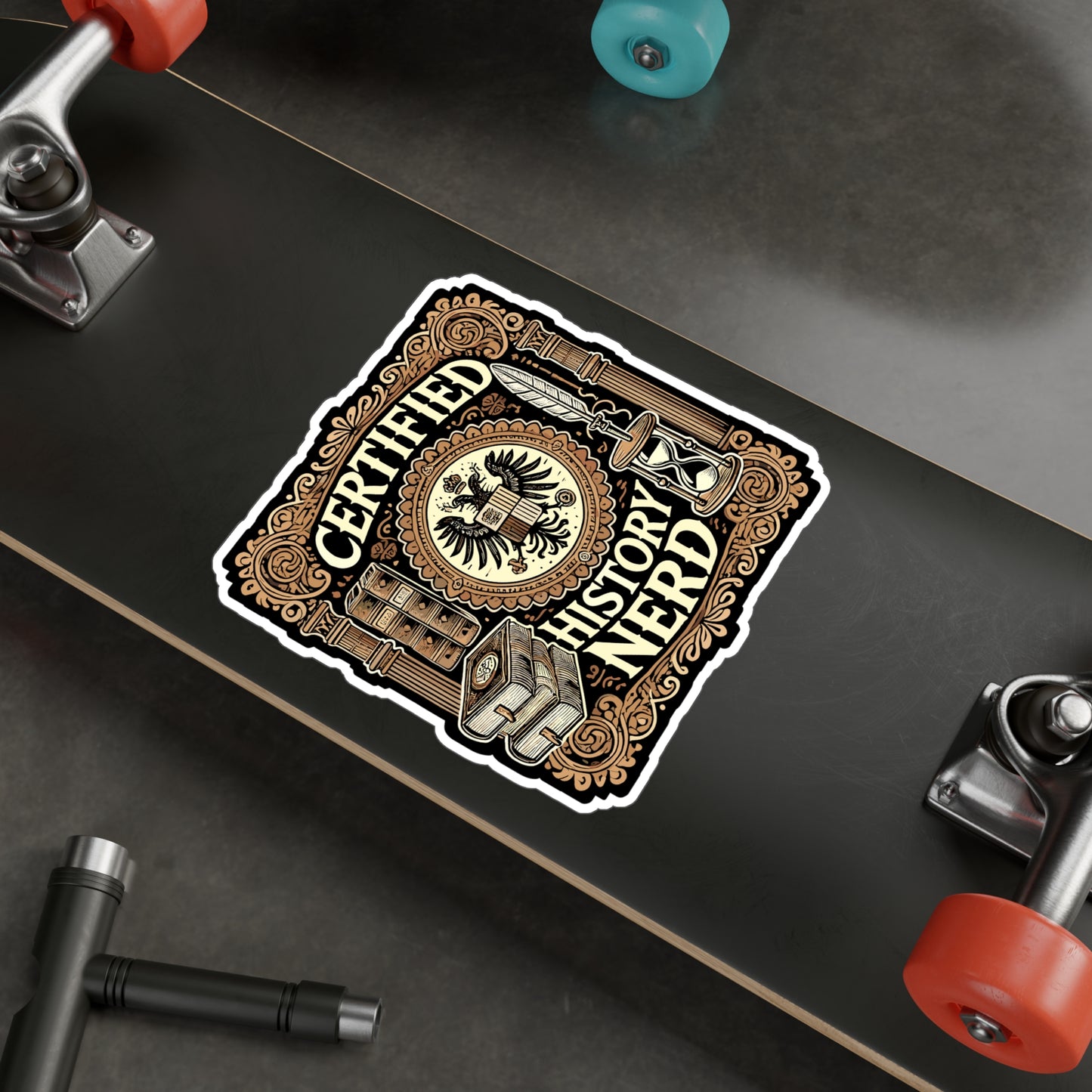 Certified History Nerd - History Sticker for Laptop Sticker. Water Bottle Sticker, Vinyl Nerd Decal - History Gift