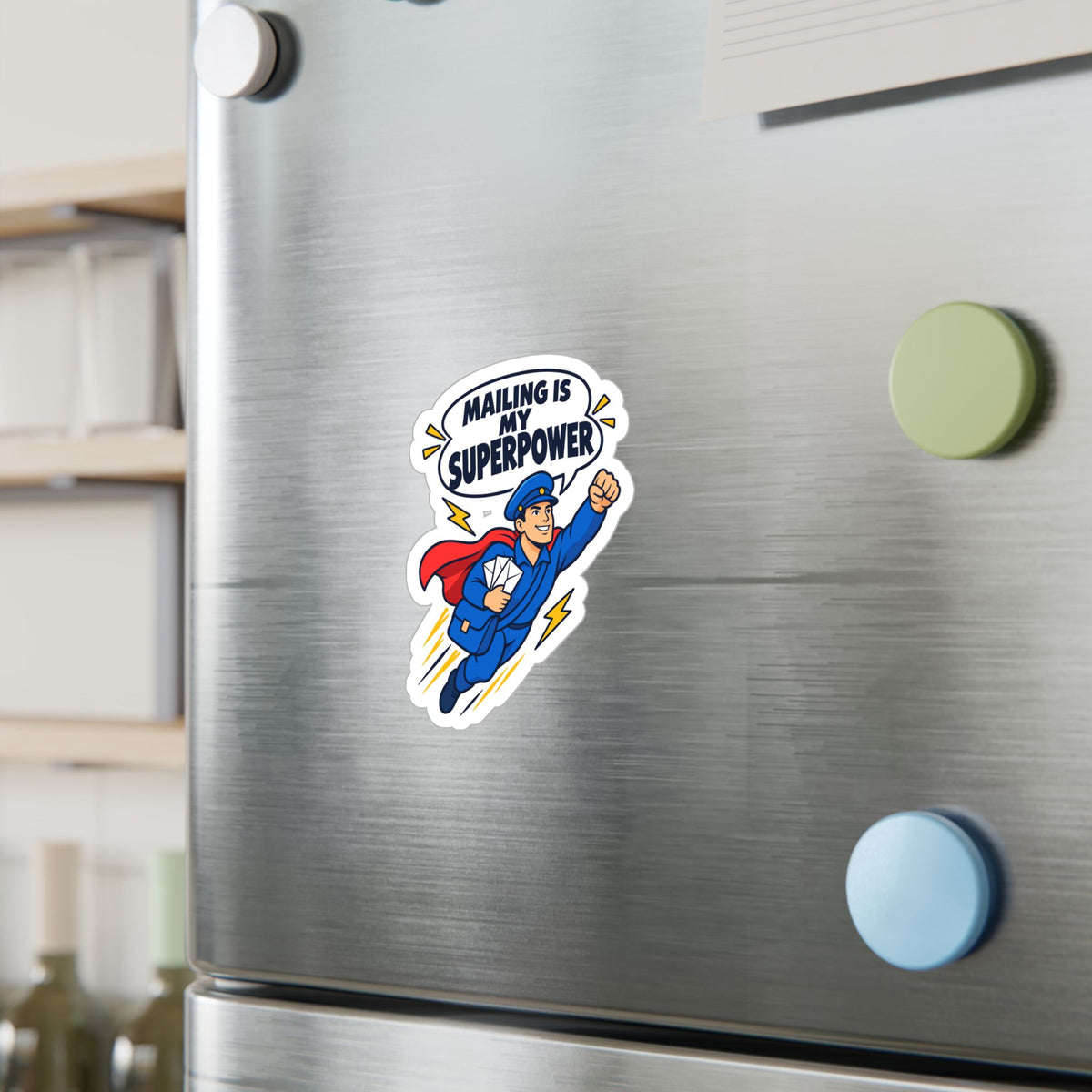 Postal Worker Sticker, "Mailing is My Superpower" Decals for Laptop, Water Bottle, Waterproof Vinyl Gift