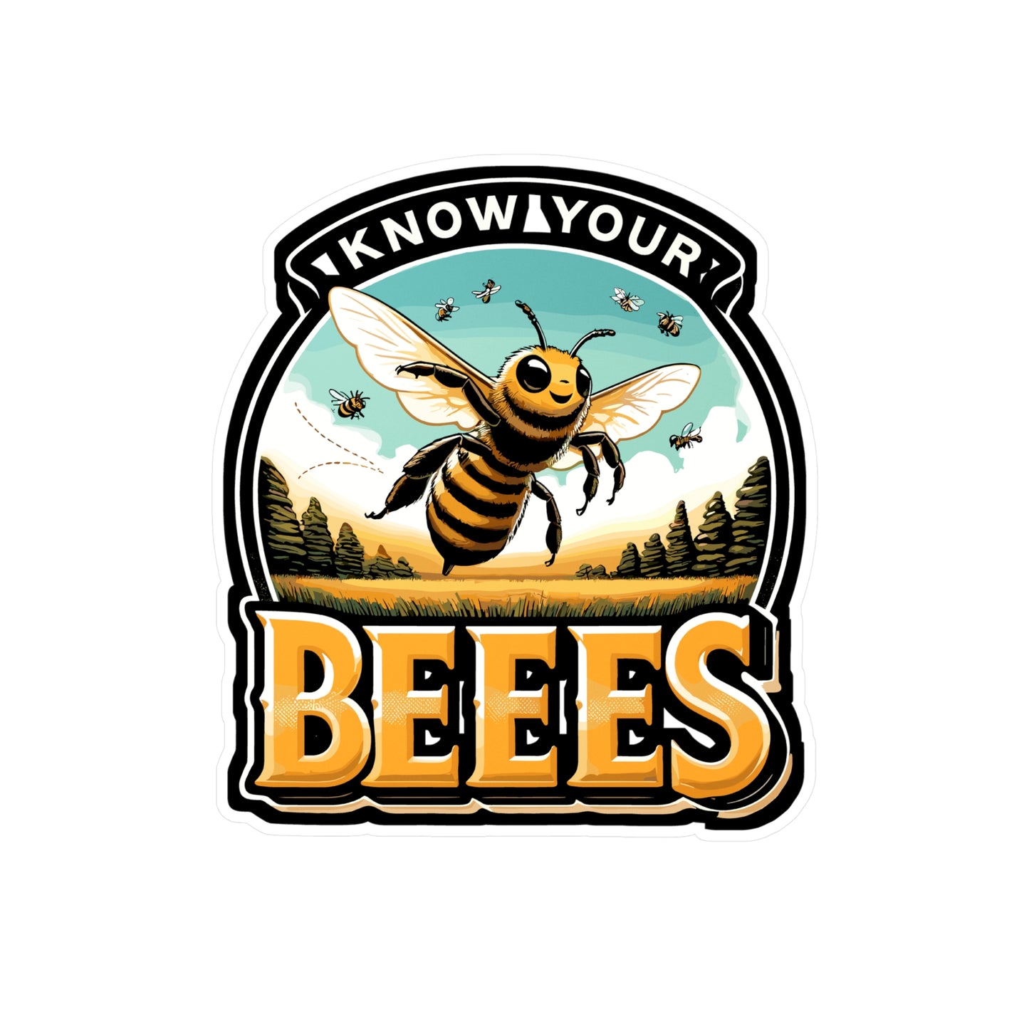 Know Your Bees - Bee Sticker for Car Window Laptop Sticker. Water Bottle Sticker, Vinyl Beekeeping Decal, Nature Sticker - Bee Gift