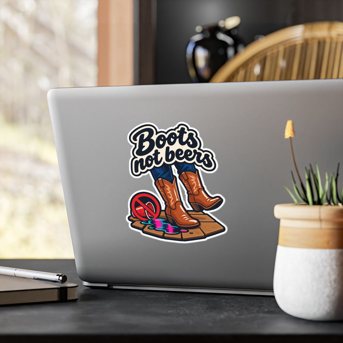 Line Dance Sticker – Boots Not Beers Design for the Country-Life Dancer, Western Decals for Laptop or Water Bottle
