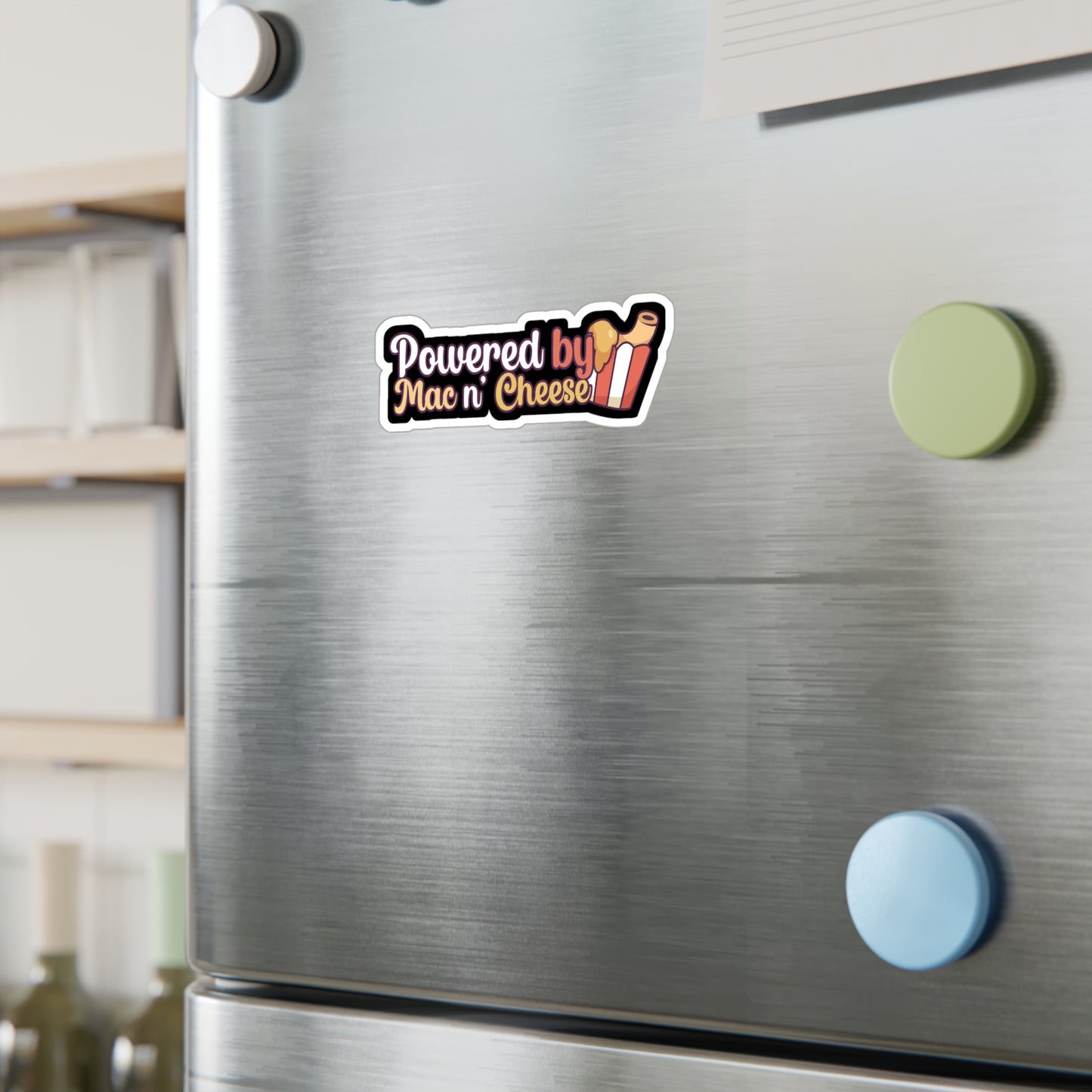 Powered by Mac n Cheese - Mac n cheese Sticker for Wall, Laptop, Window, Truck, Car Mac n cheese Gift Vinyl Mac & cheese Decal Sticker
