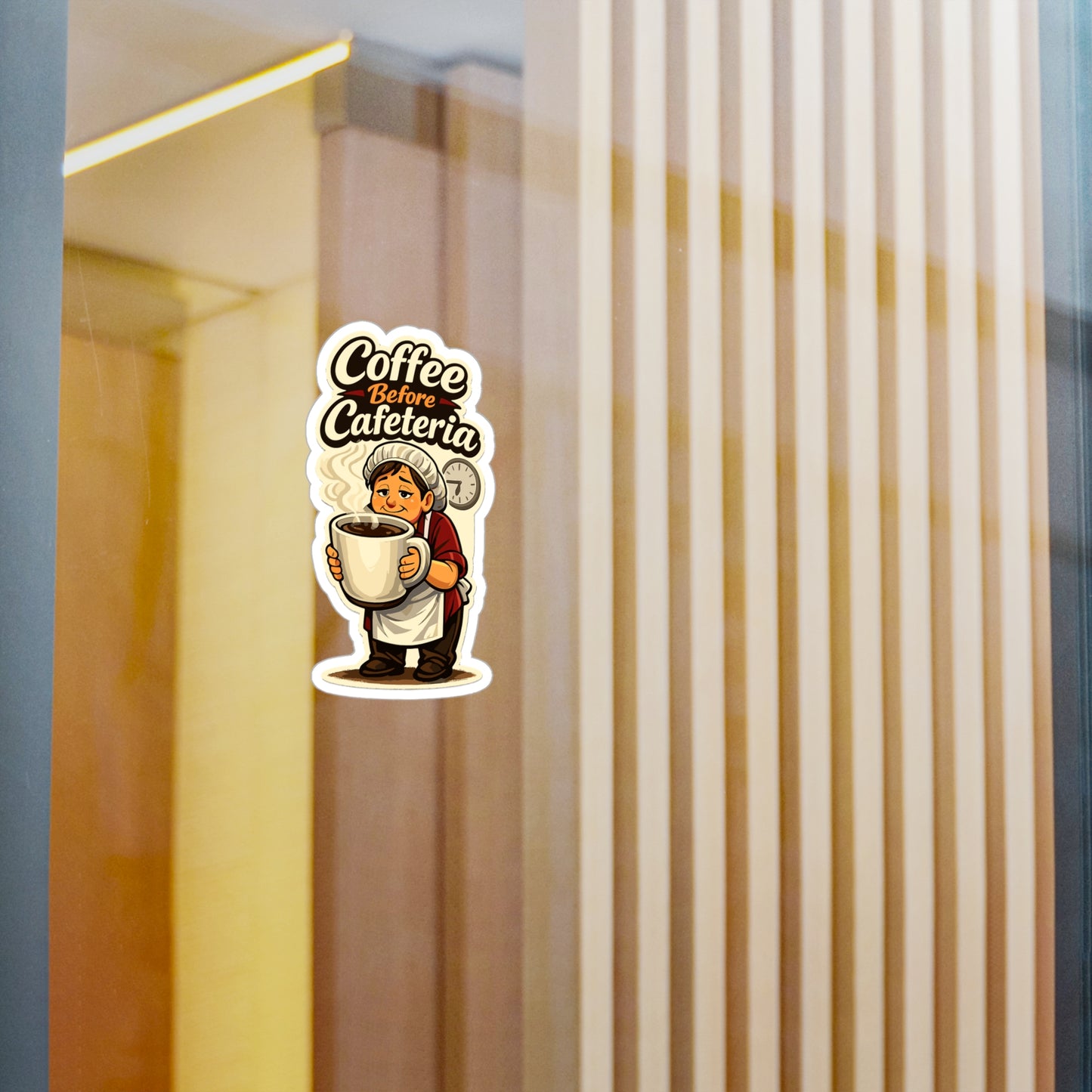 Lunch Lady Sticker Coffee Before Cafeteria Funny School Canteen Decals Waterproof Vinyl for Laptop Water Bottle