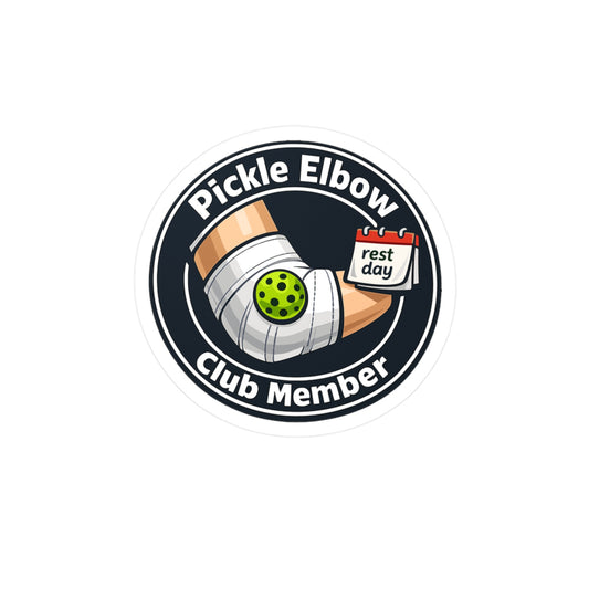 Pickleball Sticker Pickle Elbow Club Member Funny Athlete Competition Decals Waterproof Vinyl for Laptop Water Bottle