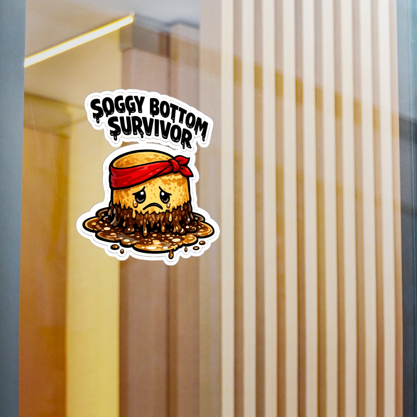 Baking Sticker Soggy Bottom Survivor Funny Sourdough Baker Decals Waterproof Vinyl for Laptop Water Bottle