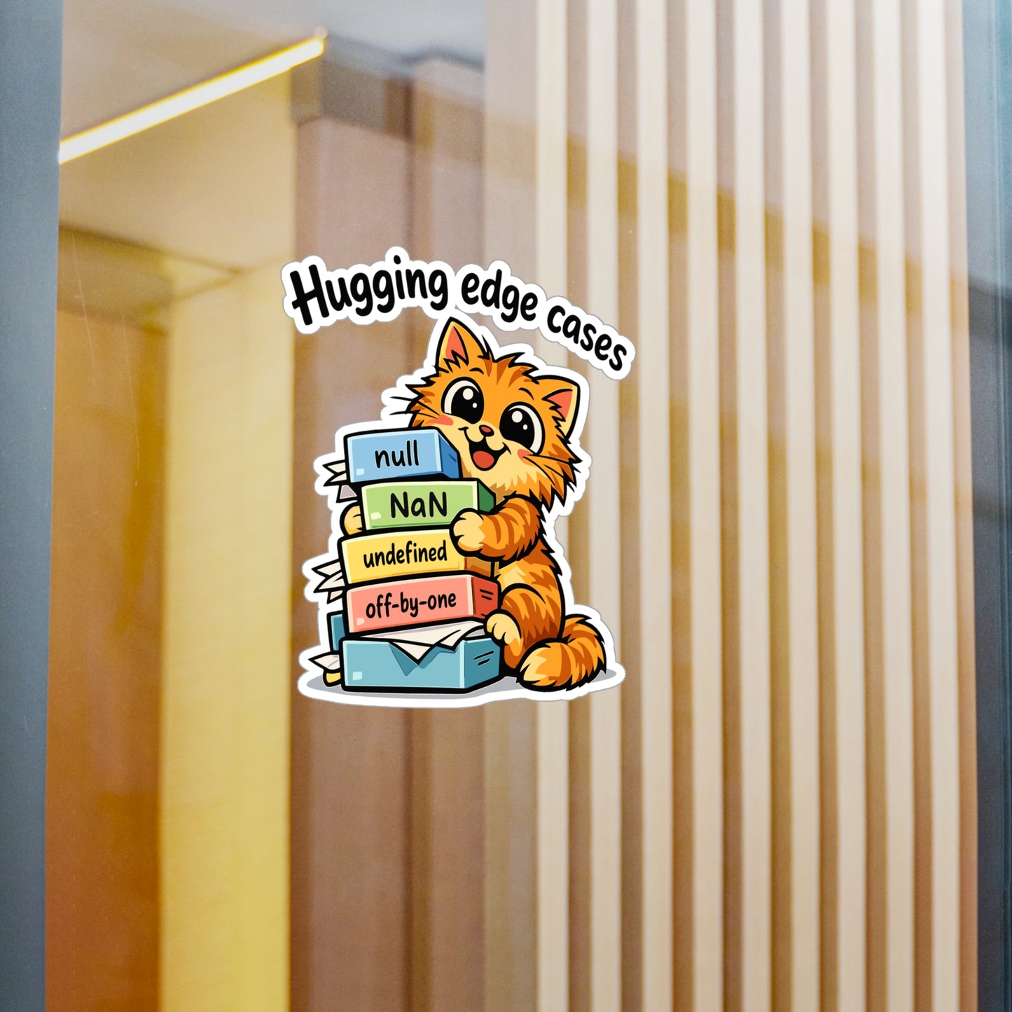 Coding Sticker Hugging Edge Cases Funny Programmer Source Code Semicolon Vinyl Waterproof Sticker Decals for Laptop Water Bottle