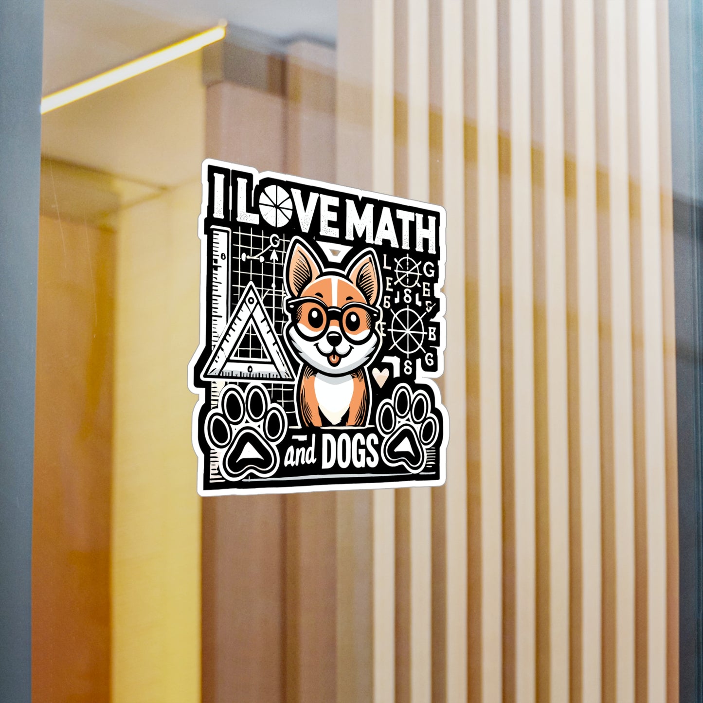 I Love Math And Dogs - Math teacher Sticker for Laptop Sticker. Water Bottle Sticker, Vinyl Math Decal - Math teacher Gift