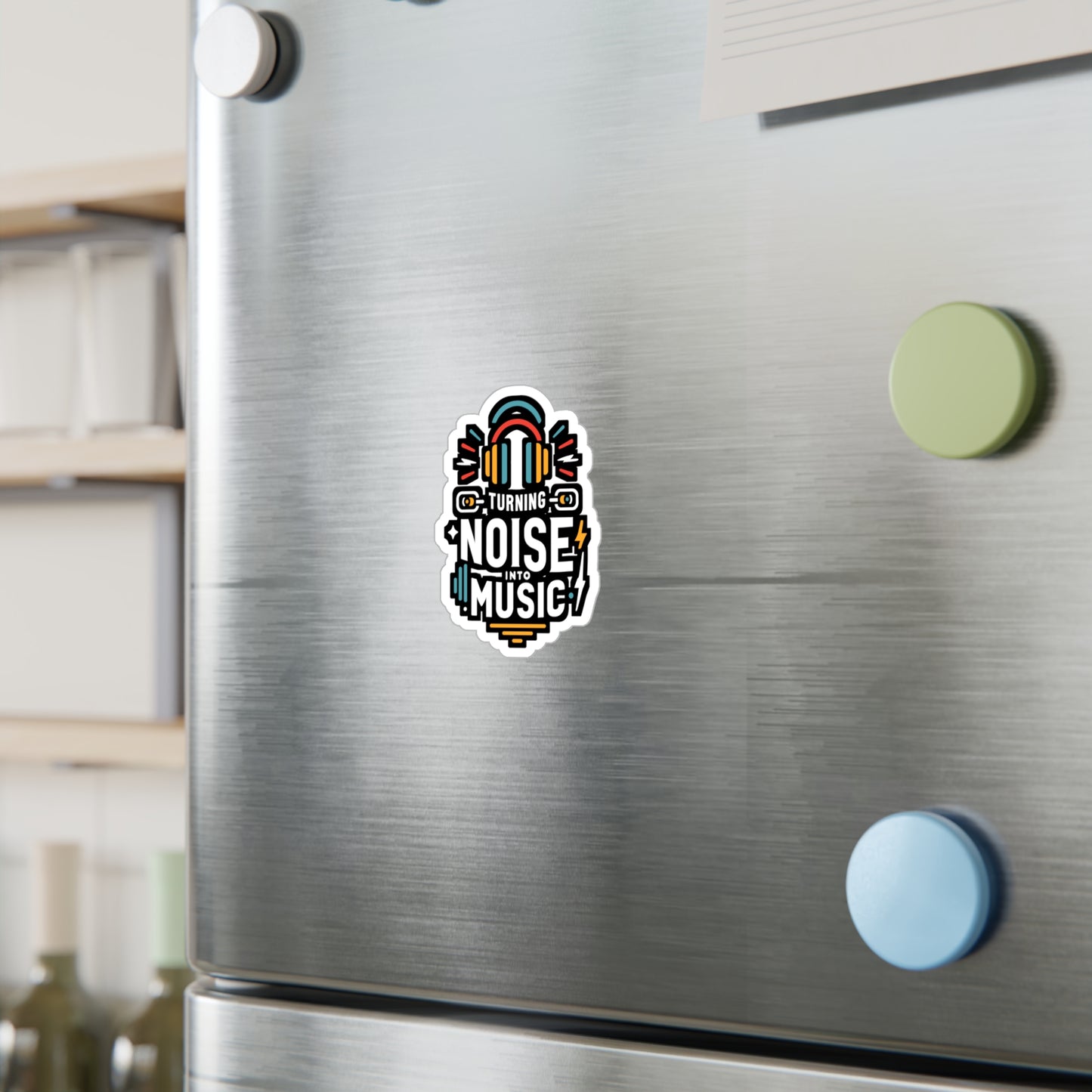 Turning noise into music - Audio-engineer Sticker for Laptop Sticker. Water Bottle Sticker, Vinyl Monitor Decal - Audio-engineer Gift