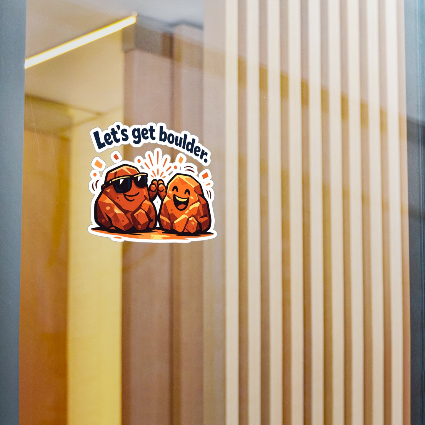 Geologie Sticker “Let's get boulder.” Funny Geology Rocks Minerals Tectonics Decals, Waterproof Vinyl for Laptop Water Bottle