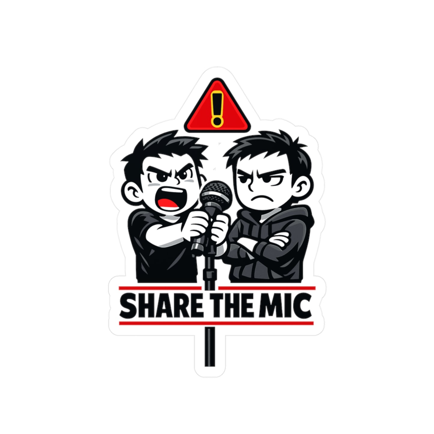 Karaoke Sticker "Share the Mic" Vinyl Decals for Laptop or Water Bottle, Waterproof Music Party Beer Booze Design