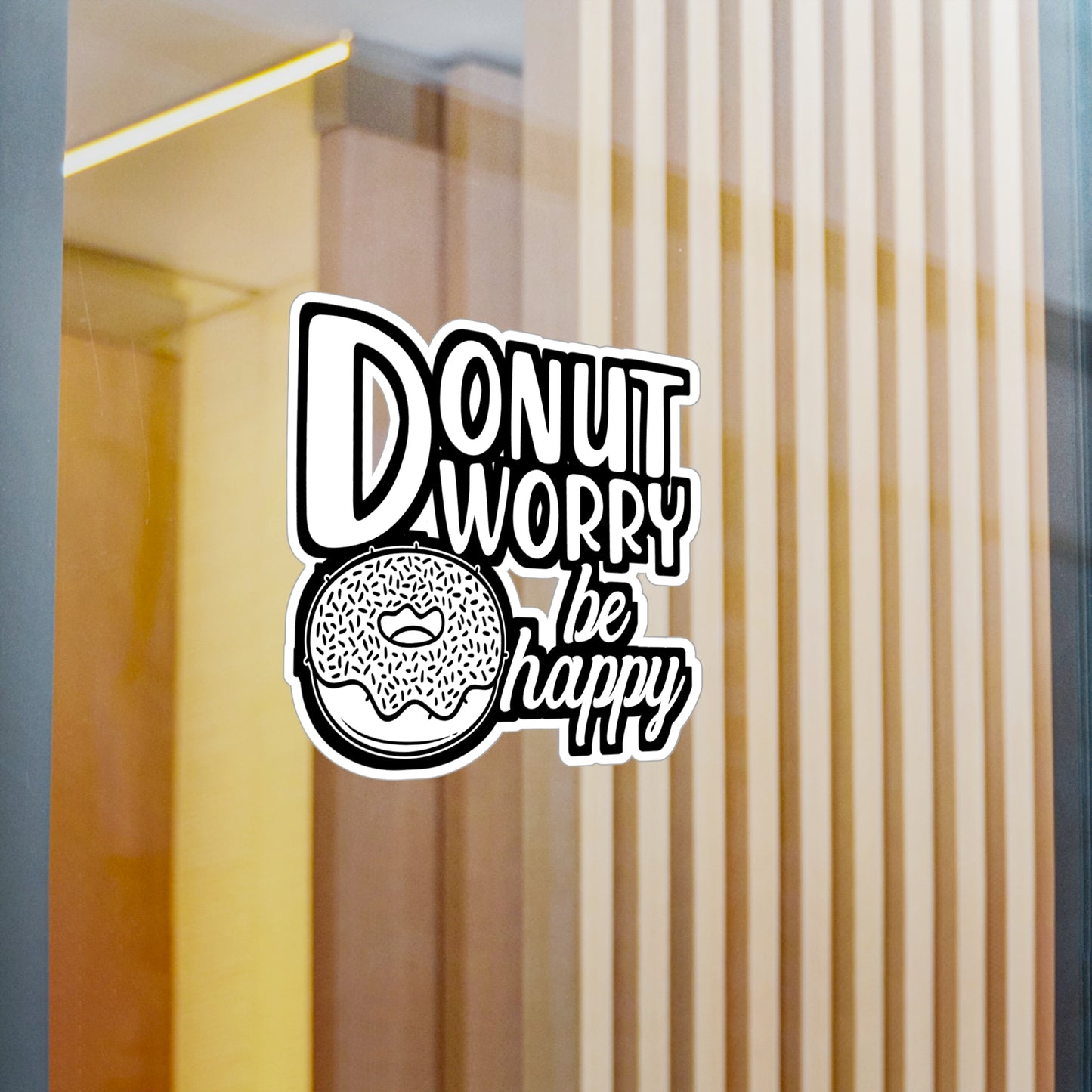 Donut worry be Happy - Donut Sticker for Car Window Laptop Sticker. Water Bottle Sticker, Vinyl Food Decal, Donuts Sticker - Donut Gift