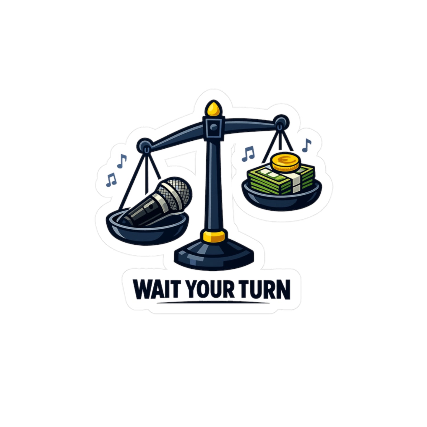 Karaoke Sticker "Wait Your Turn" Funny Music Beer Booze Vinyl Waterproof decals for Laptop Water Bottle