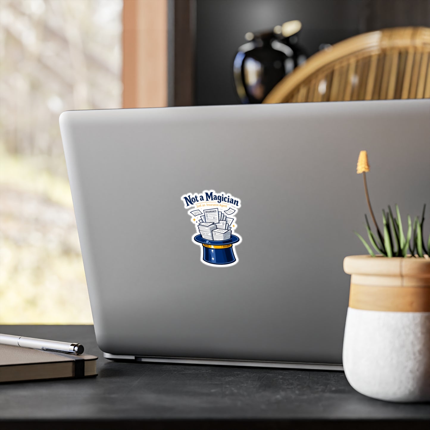 Insurance Agent Sticker Not a Magician Funny policy premium liability Vinyl Waterproof decals for Laptop Water Bottle