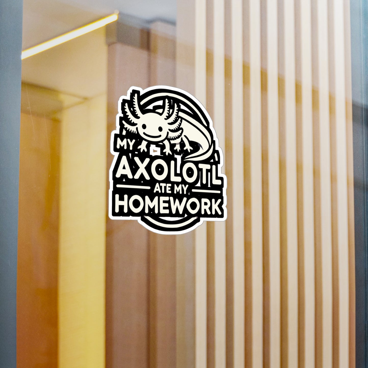My Axolotl Ate My Homework - Axolotl Sticker for Laptop Sticker. Water Bottle Sticker, Vinyl Salamander Decal - Axolotl Gift