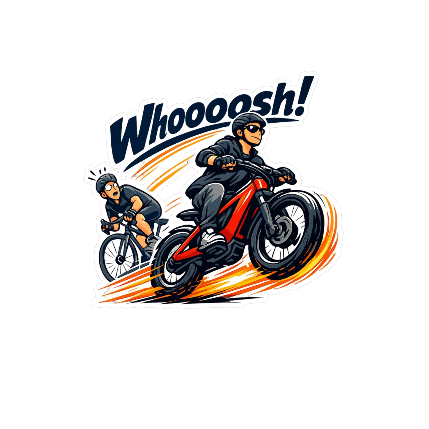 E-Bike Sticker Whoooosh! Electric Bike Decals Waterproof Vinyl for Laptop, Water Bottle eCycling e Cyclist