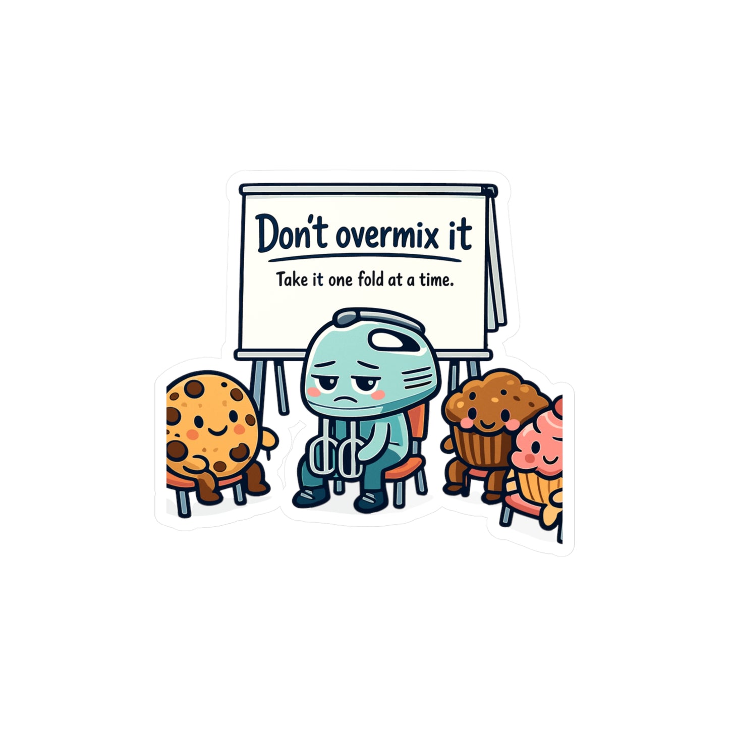 Baking Sticker Don’t overmix it Funny Baker Quote Vinyl Waterproof Decals for Laptop Water Bottle Sourdough Baking Humor