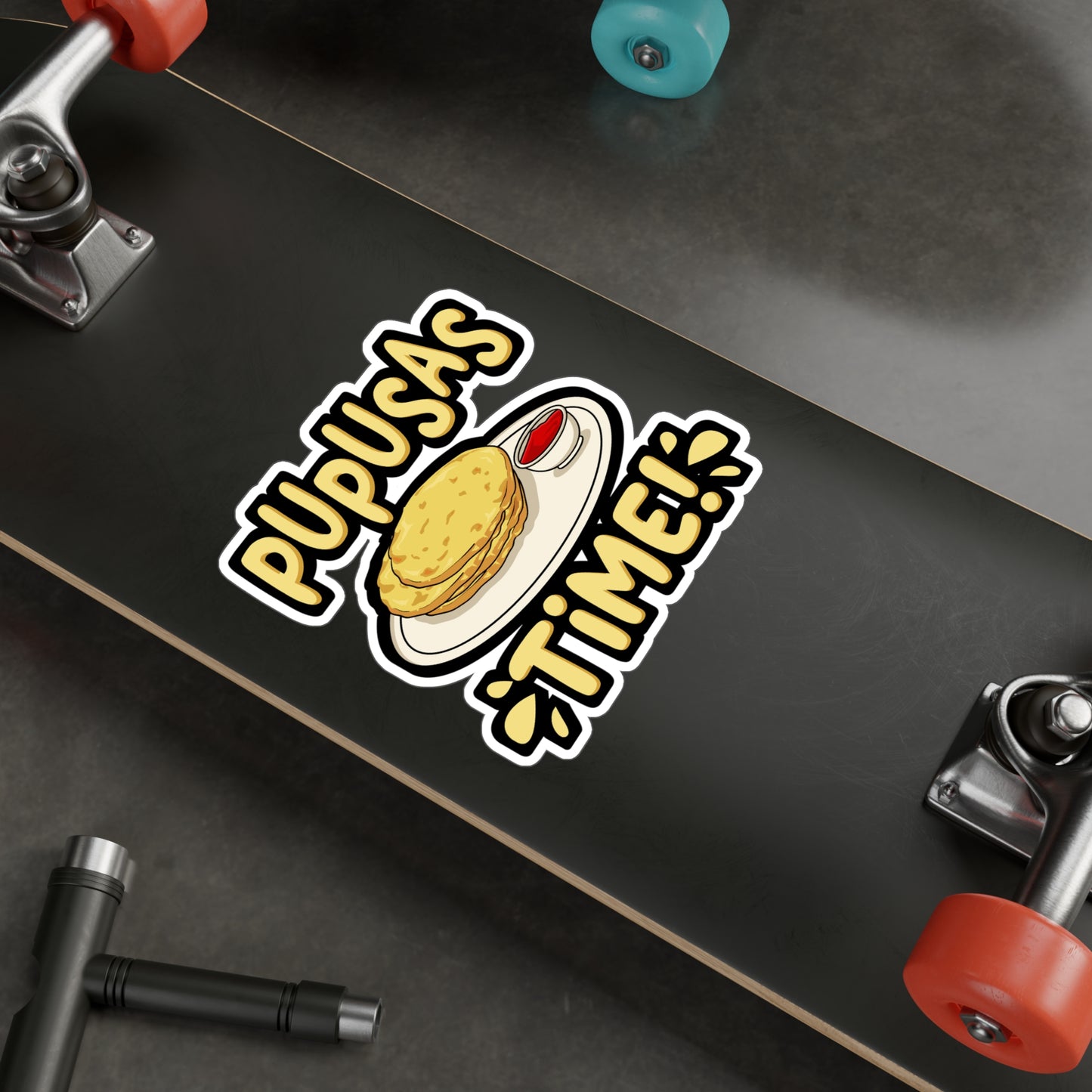 Pupusas - Puspusas Sticker for Car Window Laptop Sticker. Water Bottle Sticker, Vinyl El-salvador Decal, Griddle Sticker - Puspusas Gift