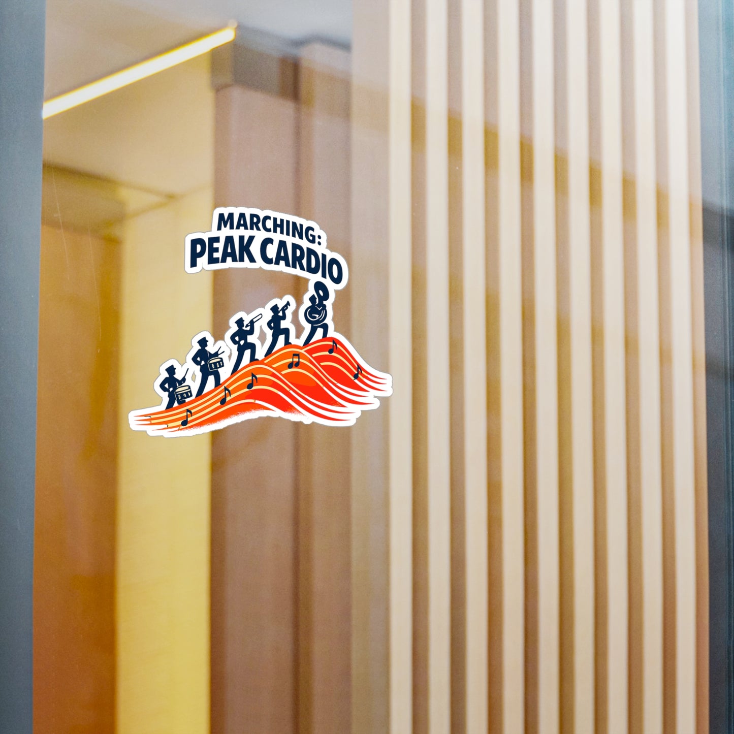 Marching Band Sticker Marching: Peak Cardio, Waterproof Vinyl sticker decals for Laptop Water Bottle, Drummer Band Director Mellophone Gift