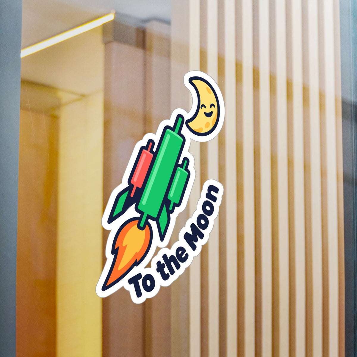 Day Trading Sticker – To the Moon Decals for Stock Market and Forex Traders, Laptop & Water Bottle