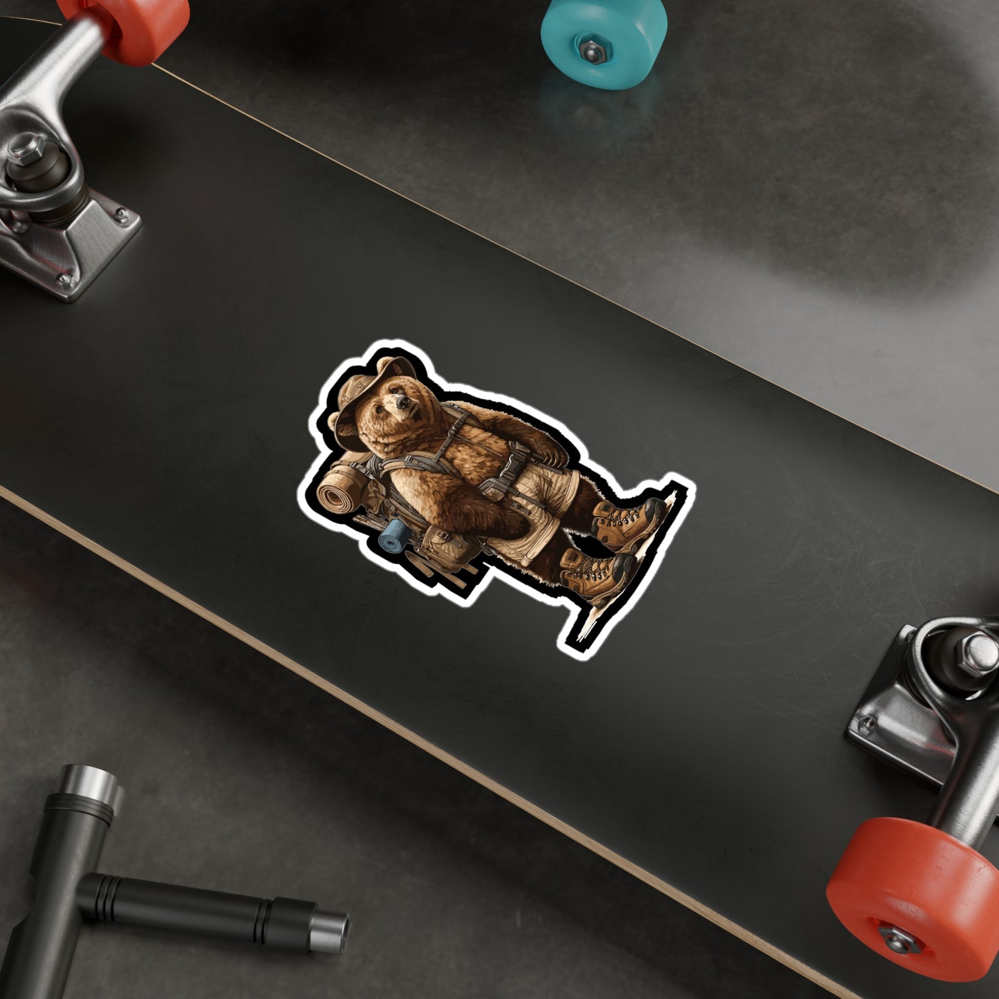 Hiking Bear - Bear Sticker for Car Window Laptop Sticker. Water Bottle Sticker, Vinyl Hiking Decal, Adventure Sticker - Bear Gift