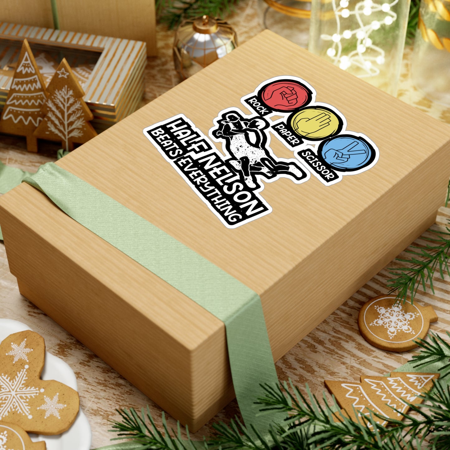 Rock Paper Scissor - Wrestle Sticker for Wall, Laptop, Window, Truck, Car Wrestle Gift Vinyl Wrestling Decal Sticker