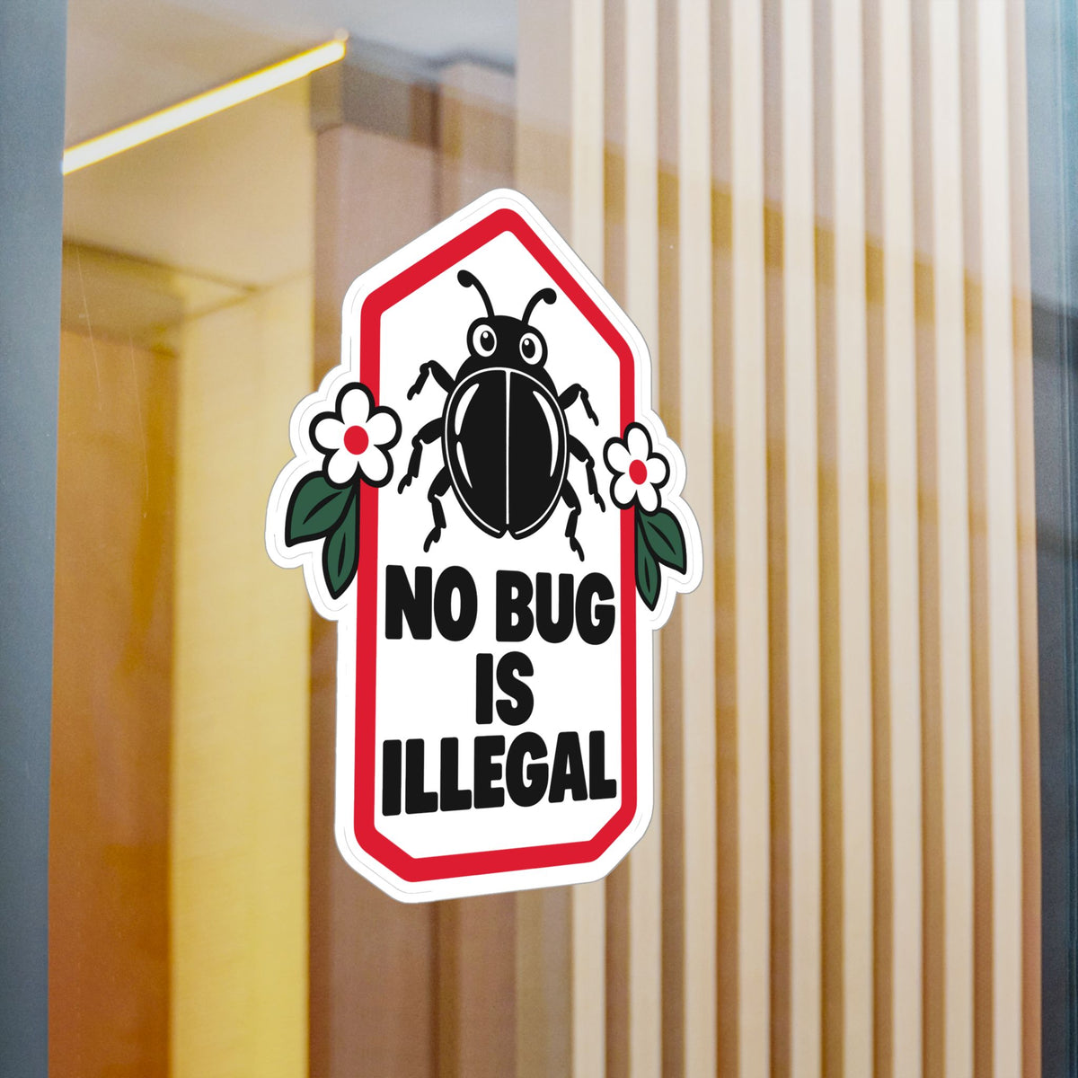 Plants Sticker No Bug Is Illegal – Nature-Inspired Dandelion Design with a Friendship Message, Decals for Laptop and Water Bottle