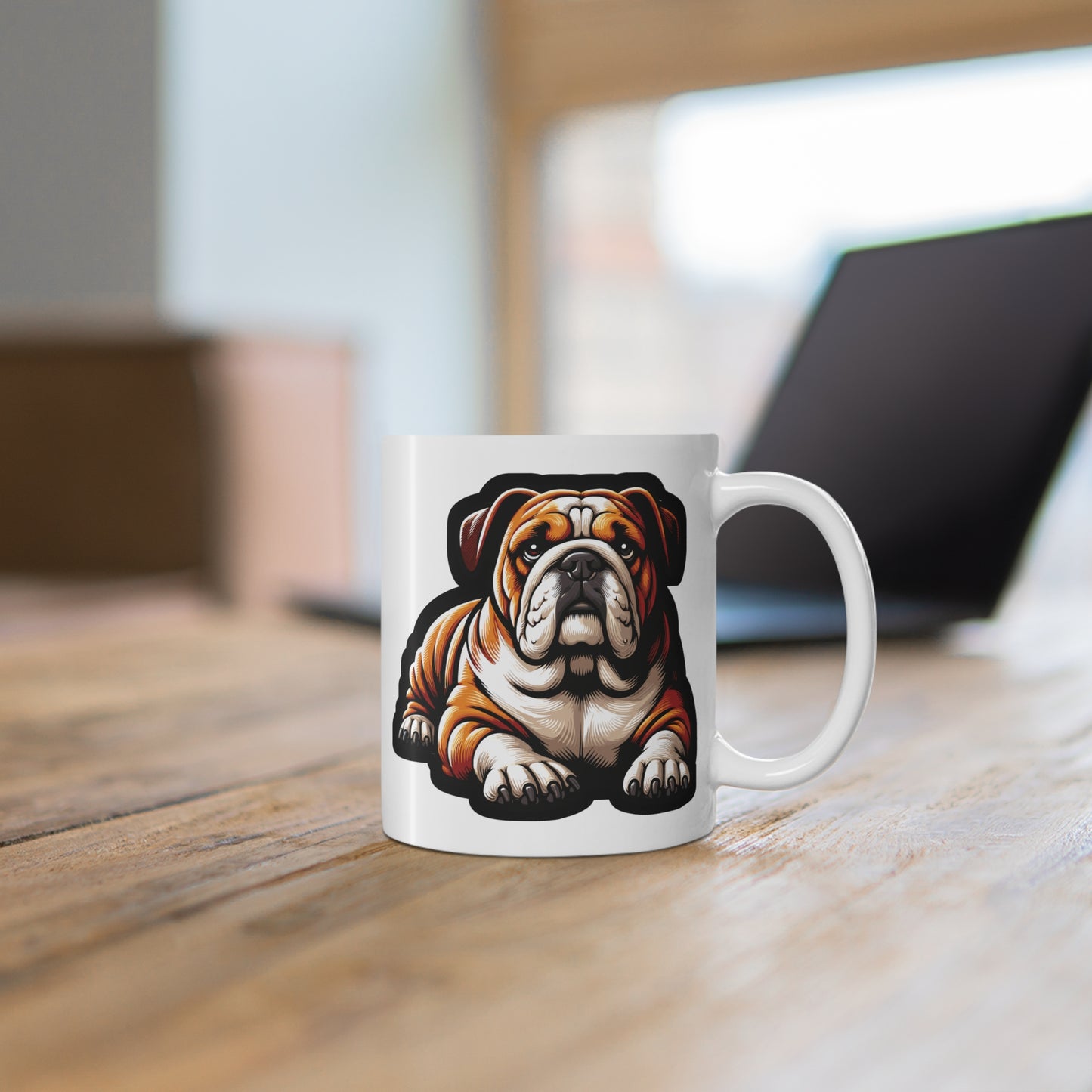 Bulldog Dog - Bulldog Mug for Coffee 11oz. Bulldog Cup, White ceramic, Dog Mug, Loyal Tea Cup - Bulldog Gift