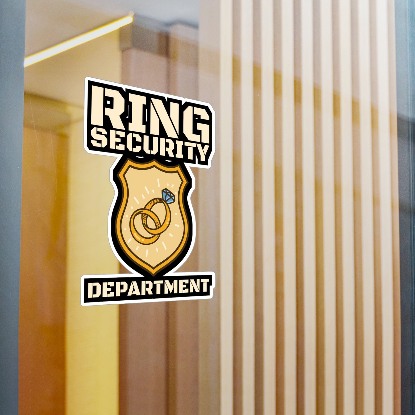 Ring Security Department - Ring-bearer Sticker for Laptop Sticker. Water Bottle Sticker, Vinyl Excavator Decal - Ring-bearer Gift