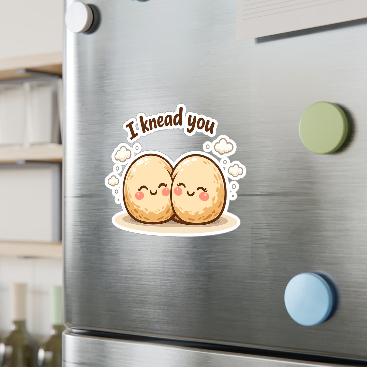 Baking Sticker “I Knead You” Funny Sourdough Baker Design, Waterproof Vinyl Decals for Laptop, Water Bottle