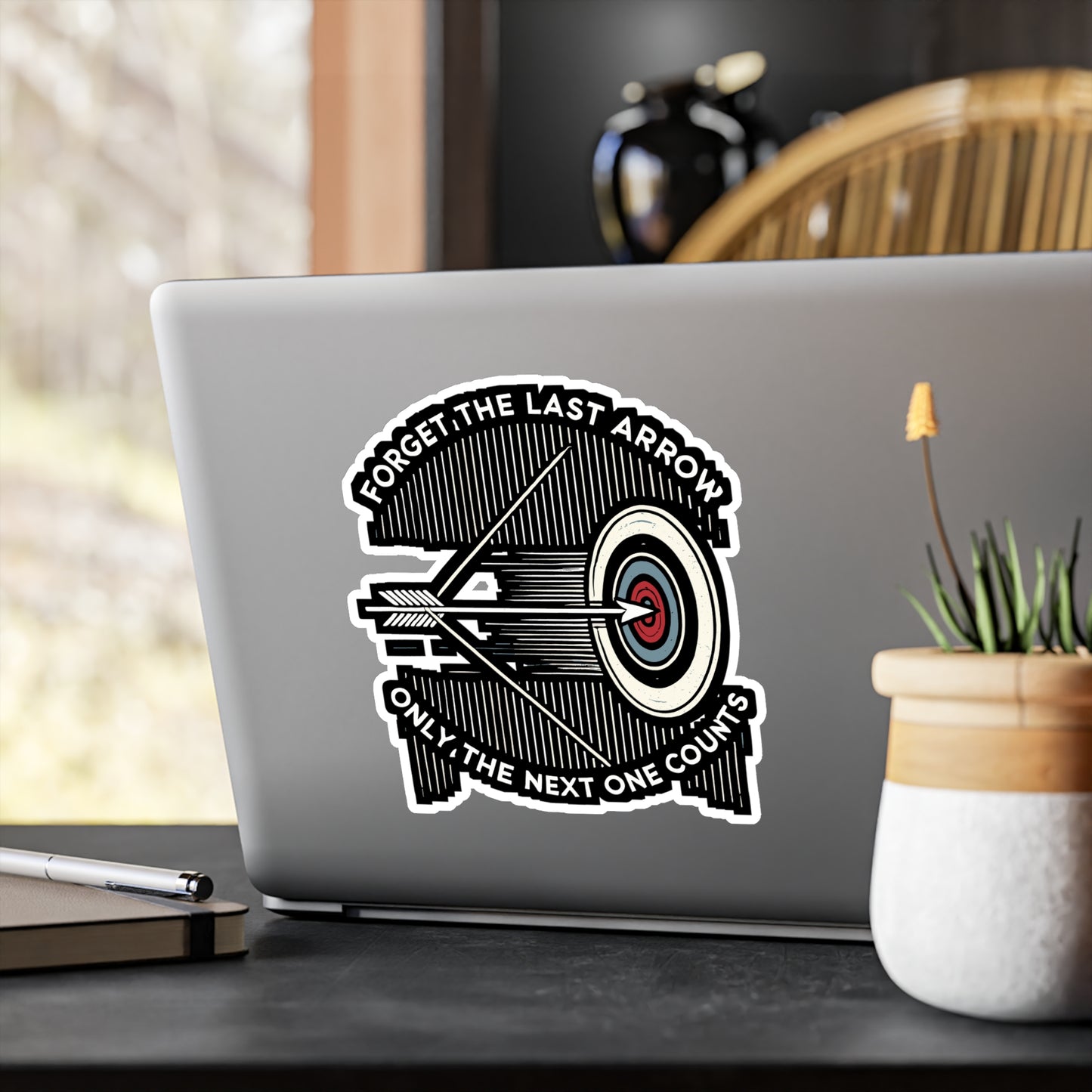 Forget The Last Arrow Only The Next One Counts - Archery Sticker for Laptop Sticker. Water Bottle Sticker, Vinyl Prehistoric Decal - Archery Gift