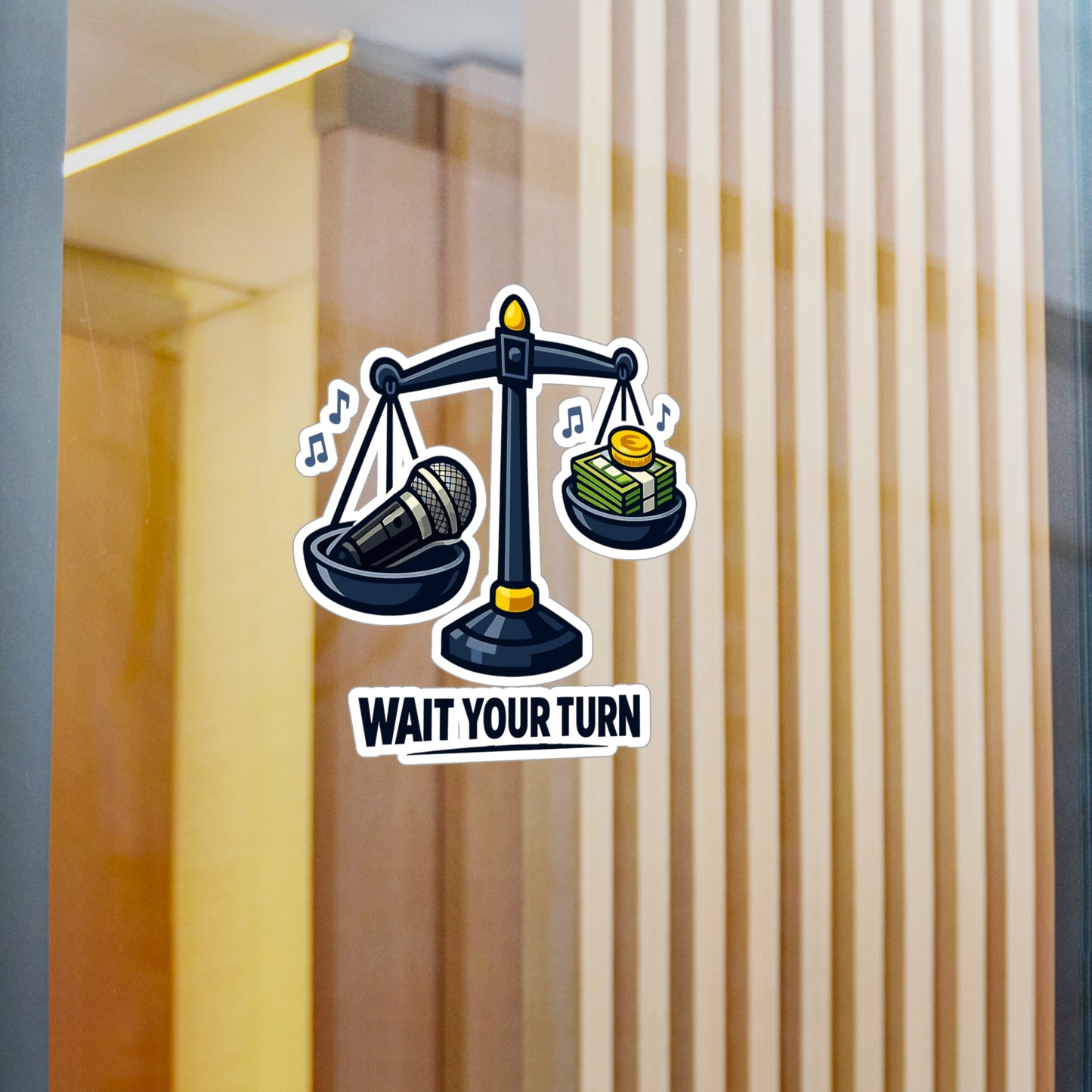 Karaoke Sticker "Wait Your Turn" Funny Music Beer Booze Vinyl Waterproof decals for Laptop Water Bottle