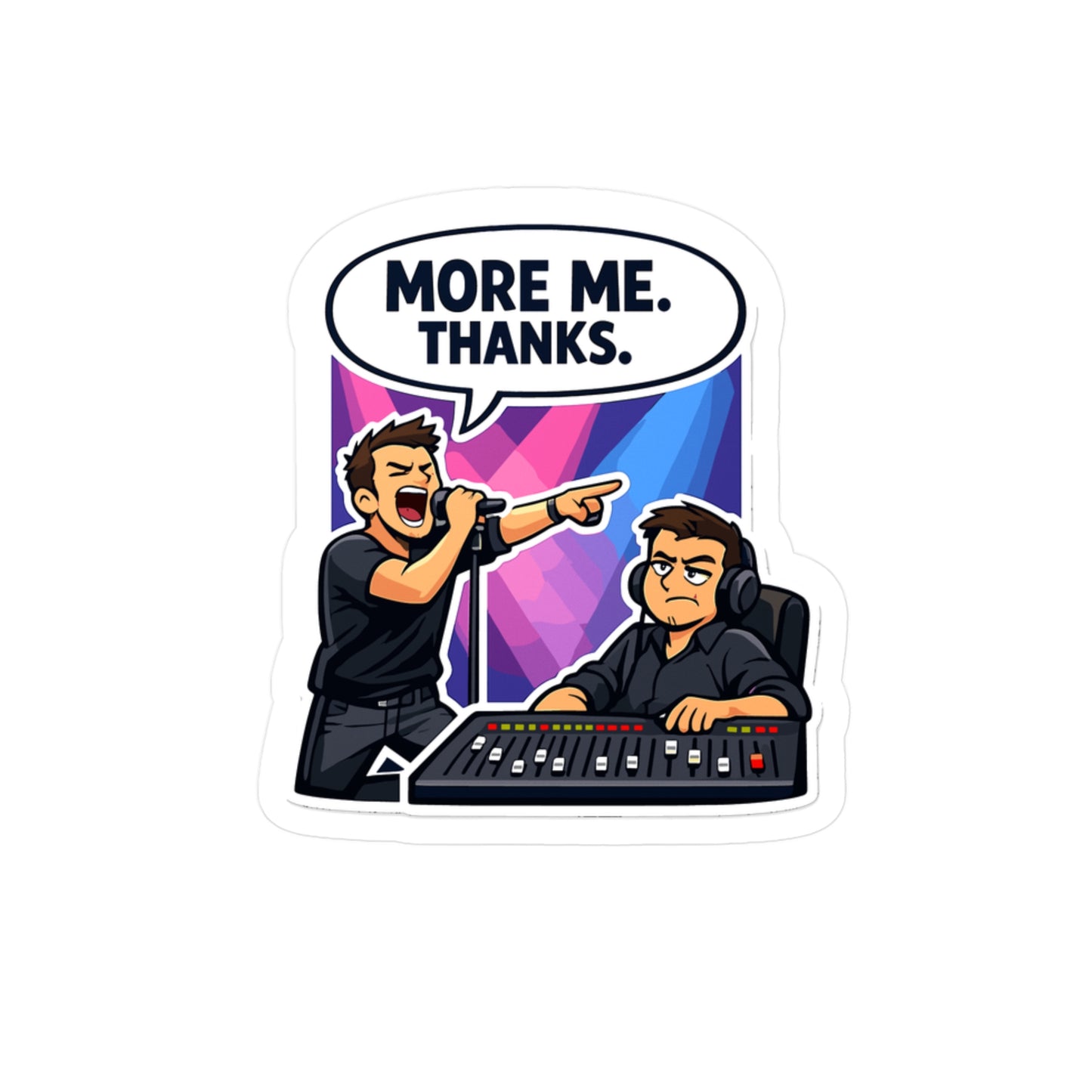 Audio Engineer Sticker More ME. Thanks. Funny Sound Engineer Vinyl Sticker Decals Waterproof for Laptop, Water Bottle Audio Technician Gift