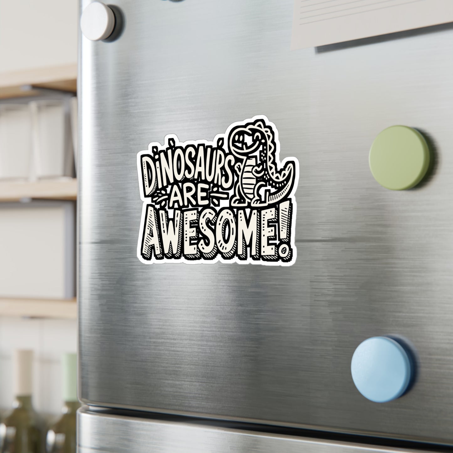 Dinosaurs Are Awesome! – Vinyl Dinosaur Sticker for Laptop or Water Bottle | Paleontologist Gift, Funny Dino Decal