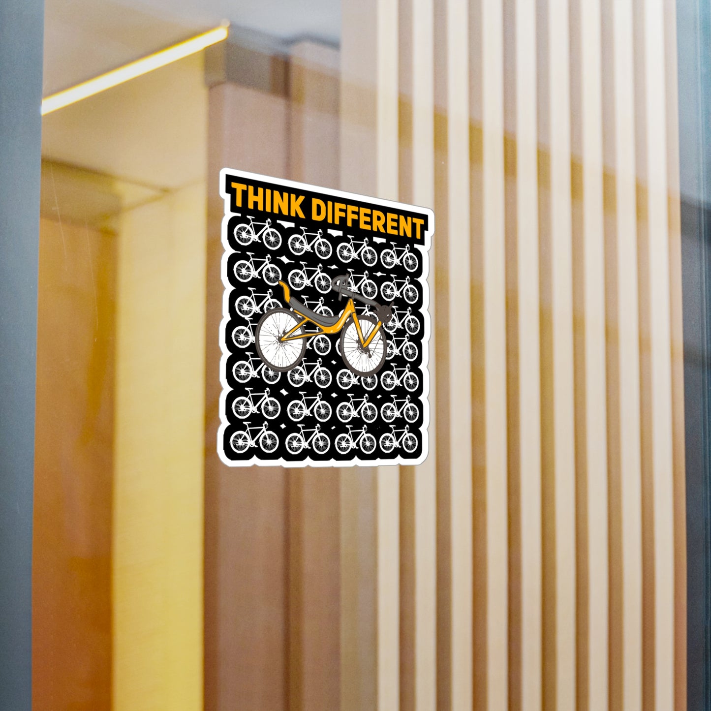 Recumbent Bike Think Different - Recumbent Sticker for Laptop Sticker. Water Bottle Sticker, Vinyl Fitness Decal - Recumbent Gift