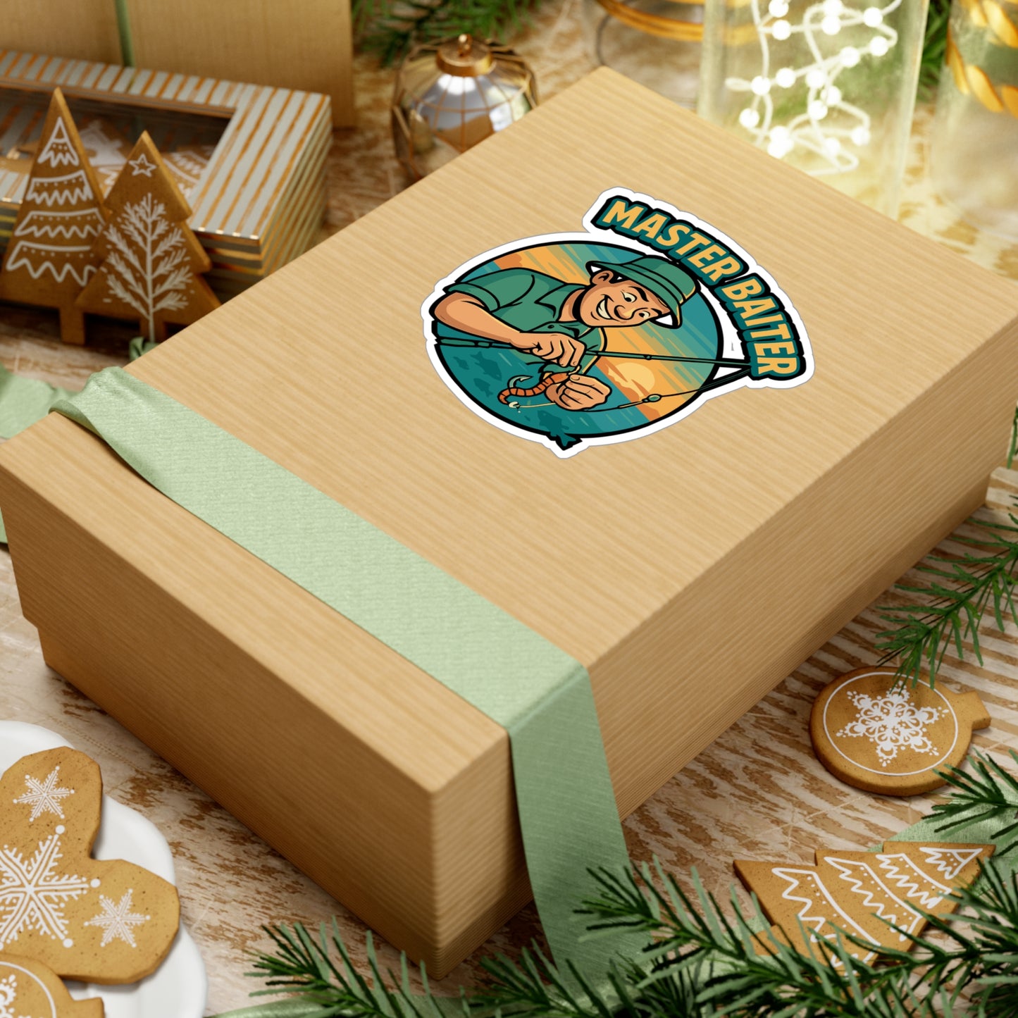 Fishing Sticker – "Master Baiter" Vinyl Decals for Angler & Fisherman, Waterproof, Perfect for Tackle Box, Laptop, Funny Angling Gift