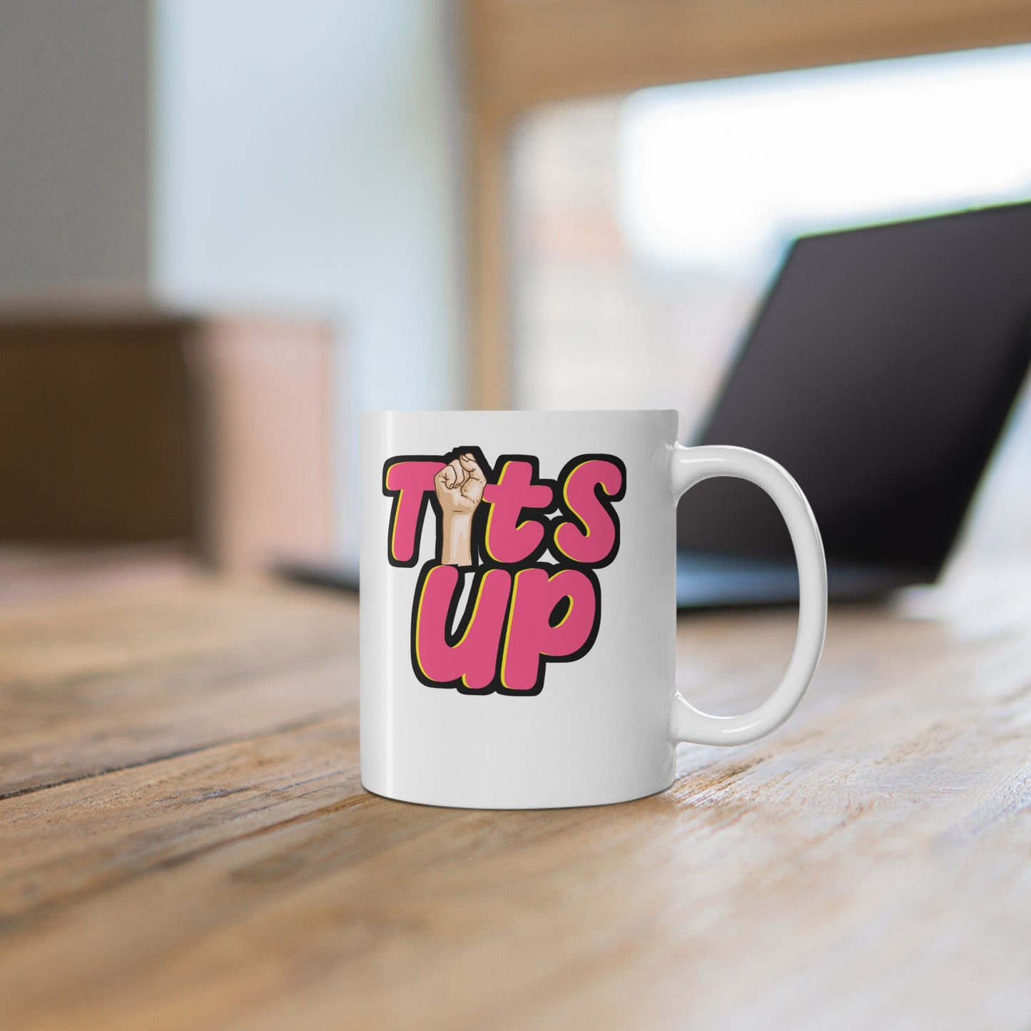 Tits Up Feminism - Patriarchy Mug for Coffee 11oz. Patriarchy Cup, White ceramic, Feminist Mug, Feminism Tea Cup - Patriarchy Gift