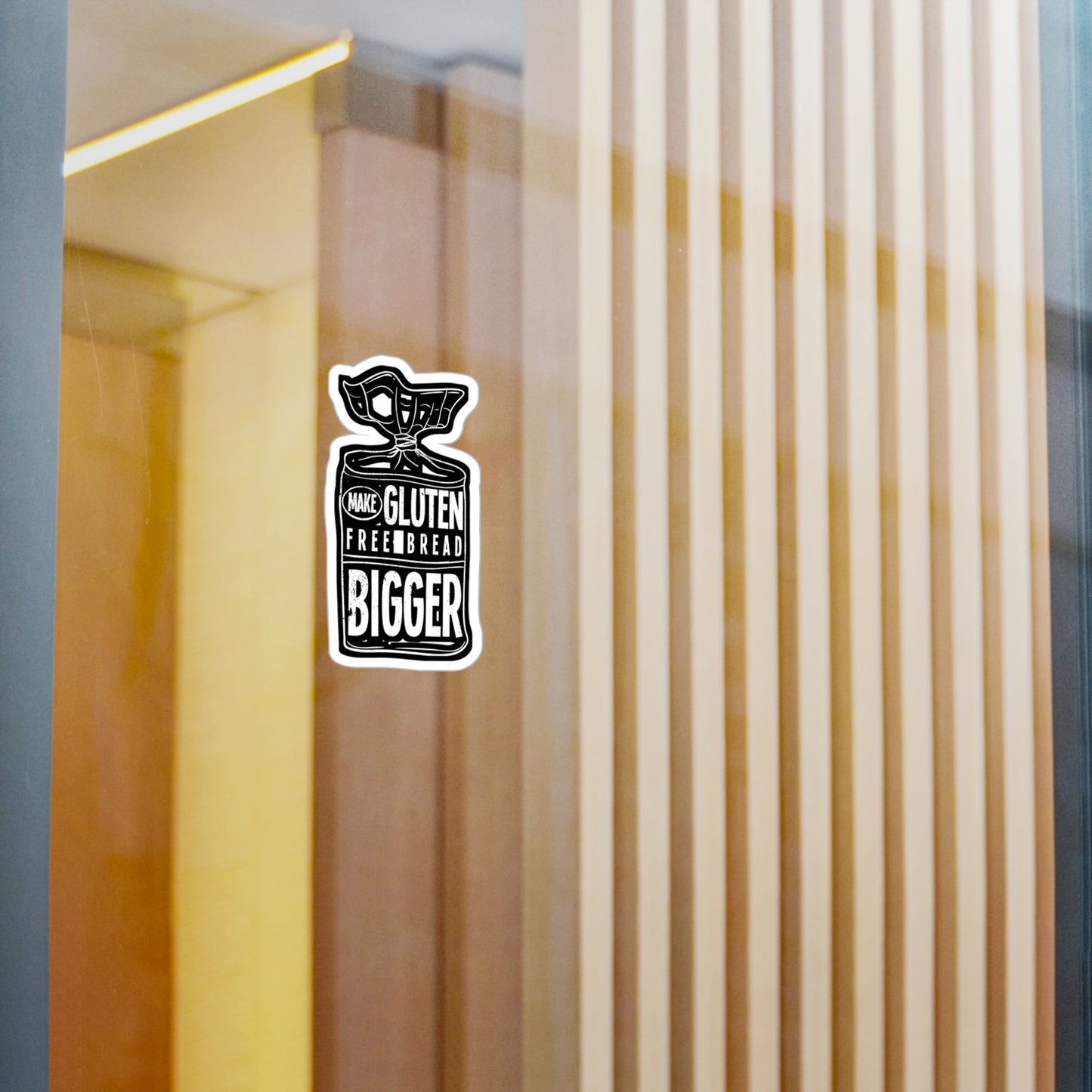 Make Gluten Free Bread Bigger - Gluten Sticker for Laptop Sticker. Water Bottle Sticker, Vinyl Celiac Decal - Gluten Gift