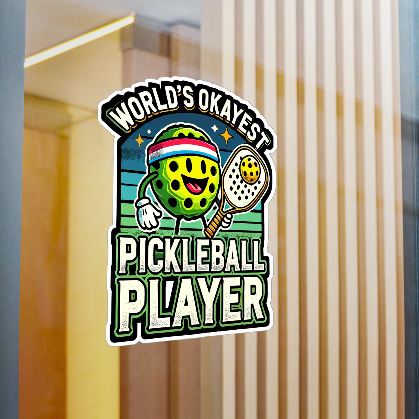 World's Okayest Pickleball Player - Pickleball Sticker for Laptop Sticker. Water Bottle Sticker, Vinyl Dink Decal - Pickleball Gift