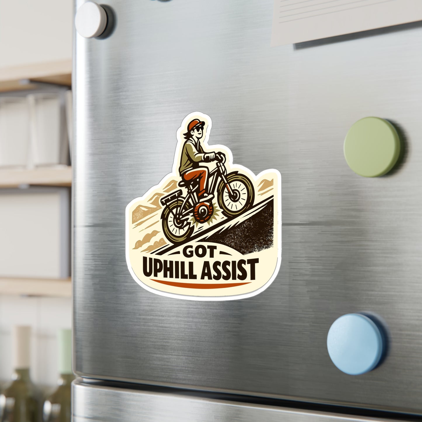 E-Bike Sticker Got Uphill Assist electric bike decal waterproof vinyl decals for laptop water bottle e cycling e cyclist style