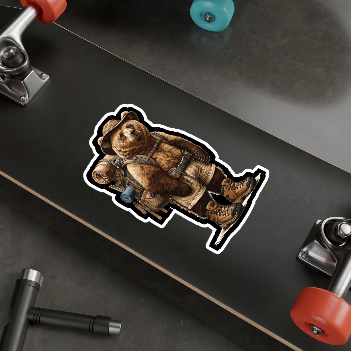 Hiking Bear - Bear Sticker for Car Window Laptop Sticker. Water Bottle Sticker, Vinyl Hiking Decal, Adventure Sticker - Bear Gift