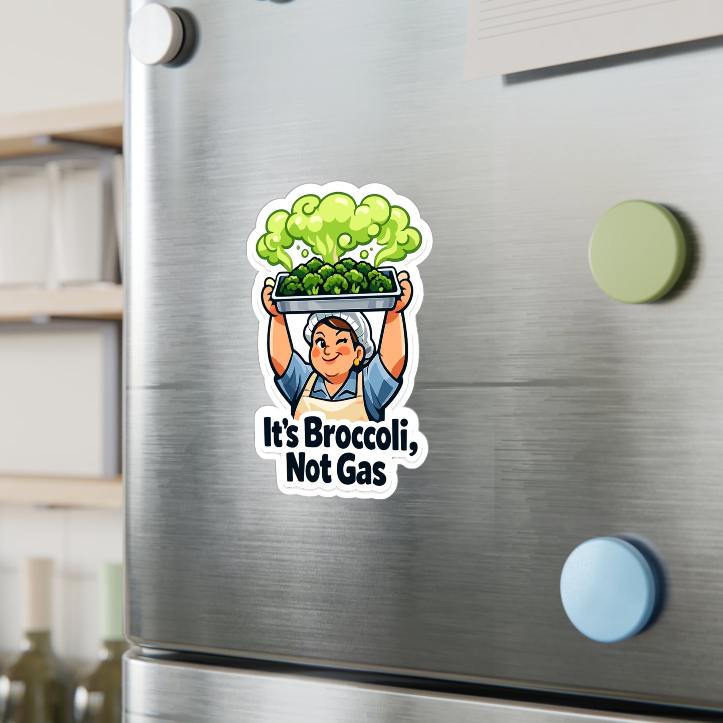 Lunch Lady Sticker It's Broccoli, Not Gas Funny School Canteen Decals Waterproof Vinyl for Laptop Water Bottle