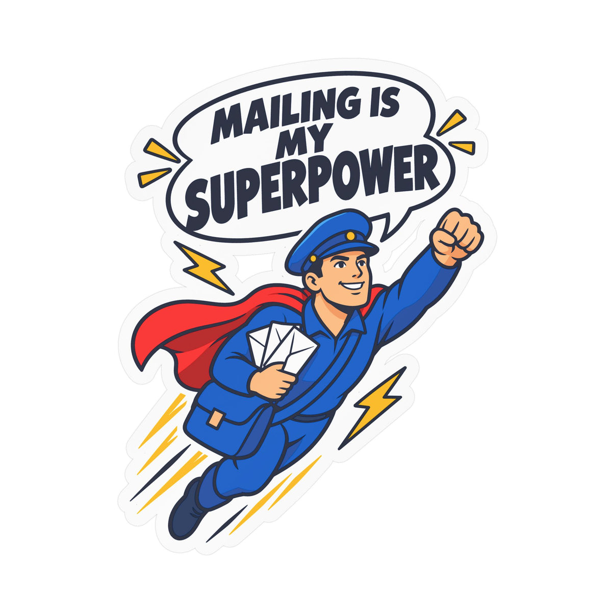 Postal Worker Sticker, "Mailing is My Superpower" Decals for Laptop, Water Bottle, Waterproof Vinyl Gift